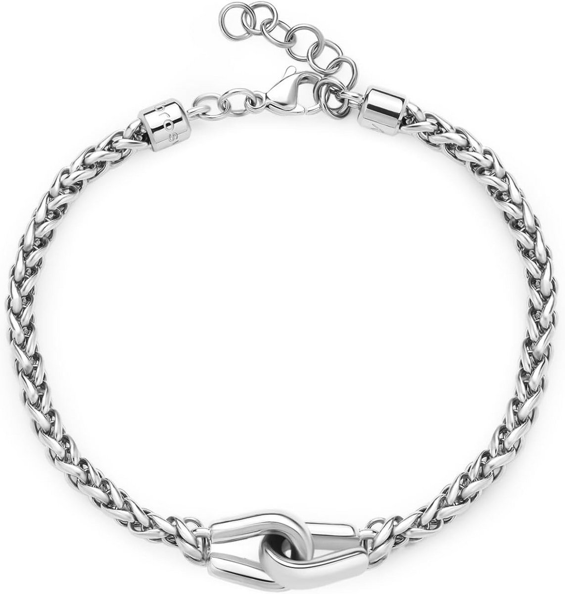Heren Armband RVS Visgraat Schakel 316L Stalen Sieraden 22 cm