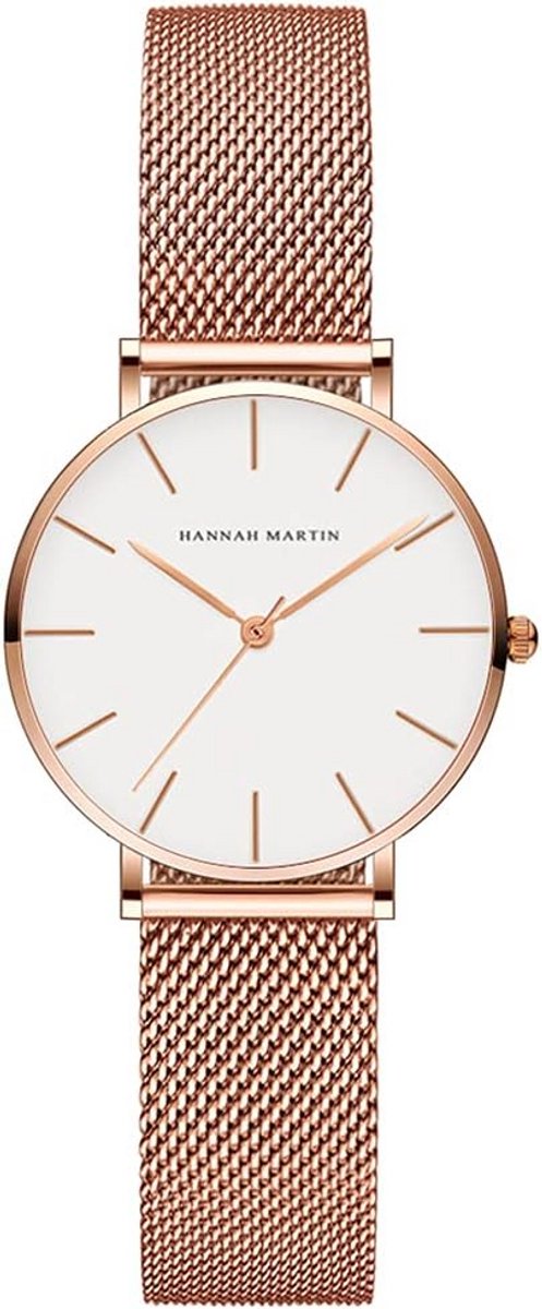 Dameshorloge Minimaal en Dun Analoog met Roségouden Armband