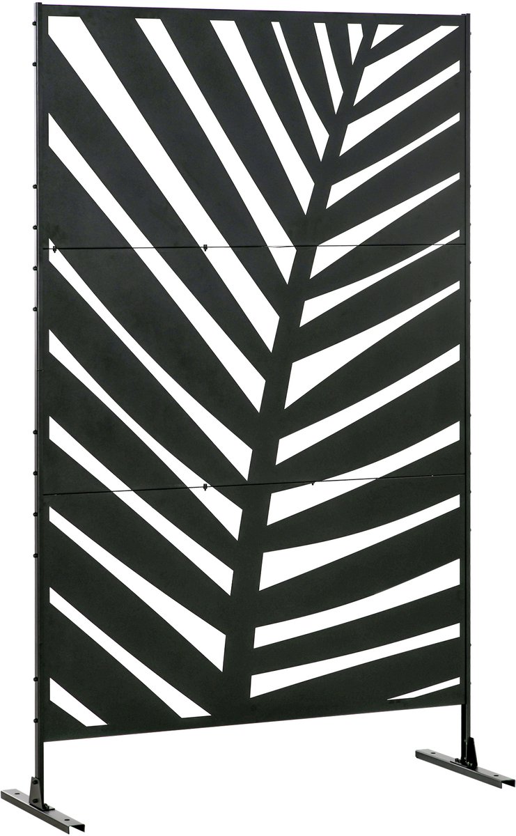 Outsunny privacyscherm voor buiten - Staal - 122x45x198cm - Zwart