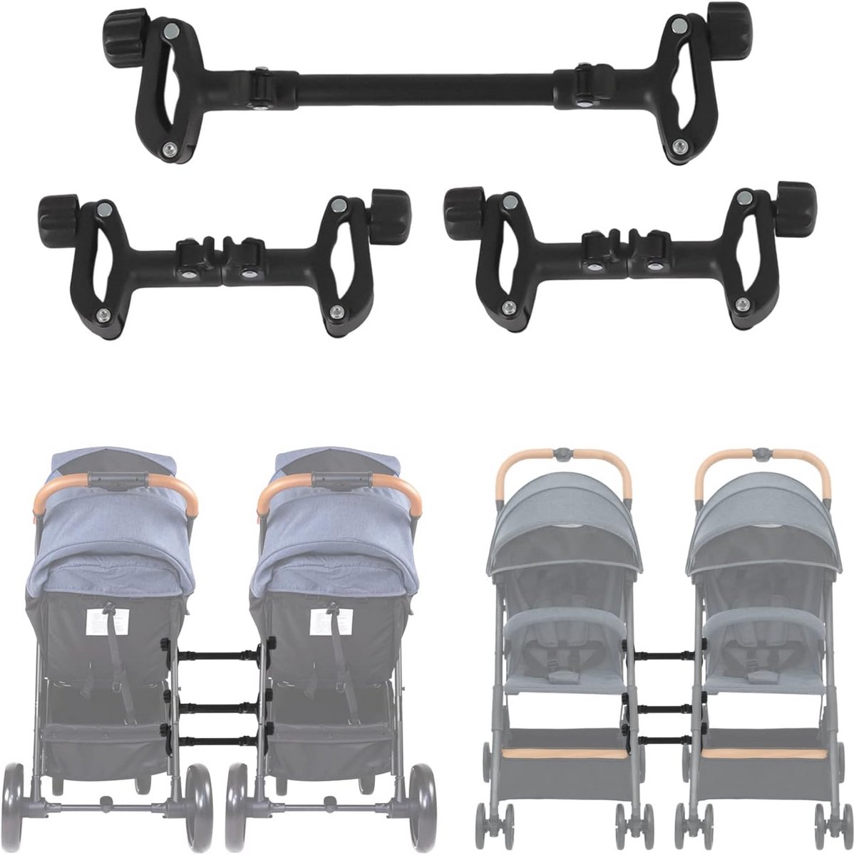 Universele Verbindingstukken voor Tweeling Kinderwagens en Dubbele Buggy's