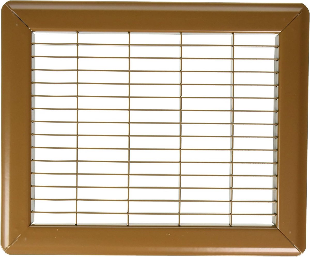 Terugkeerluchtrooster Staal Bruin 20x25 cm - Robuuste Ventilatie Rooster
