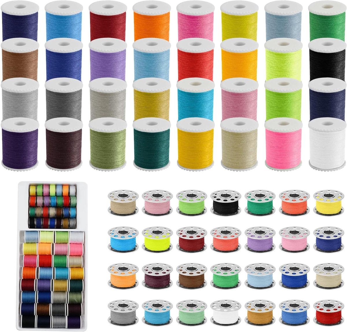 Spoelen Naaimachine Set - Gemengde Kleuren Draad - Polyester Draad - 60 stuks