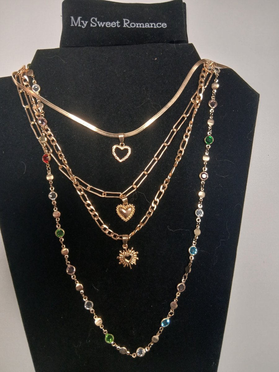 My Sweet Romance® - Dames Ketting 4-Delig - Goudkleurige Layered Halsketting Set voor een Zomerse Look