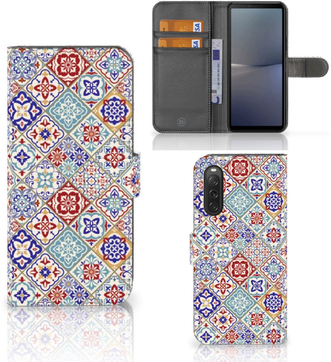 Sony Xperia 10 V Bookcase Tiles Color