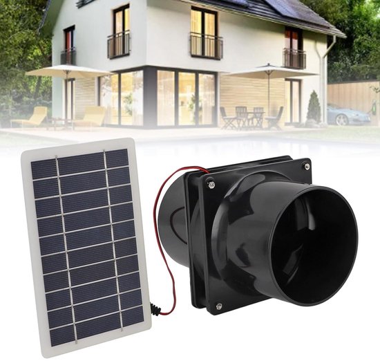 SUNYIMA Dual Solar Ventilator – 15W, IP65 Waterdicht, 3000 RPM – Voor Kippenhok, Kas, Huisdierhuis