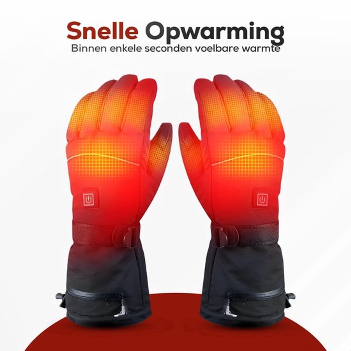 Verwarmde handschoenen - Handschoenen verwarmd - Elektrische verwarming - Winter - Oplaadbaar - Waterdicht - Winddicht - Zwart - Unisex -Geschikt voor DC-interfaces — cadeau in Sport & Outdoor - foto 6