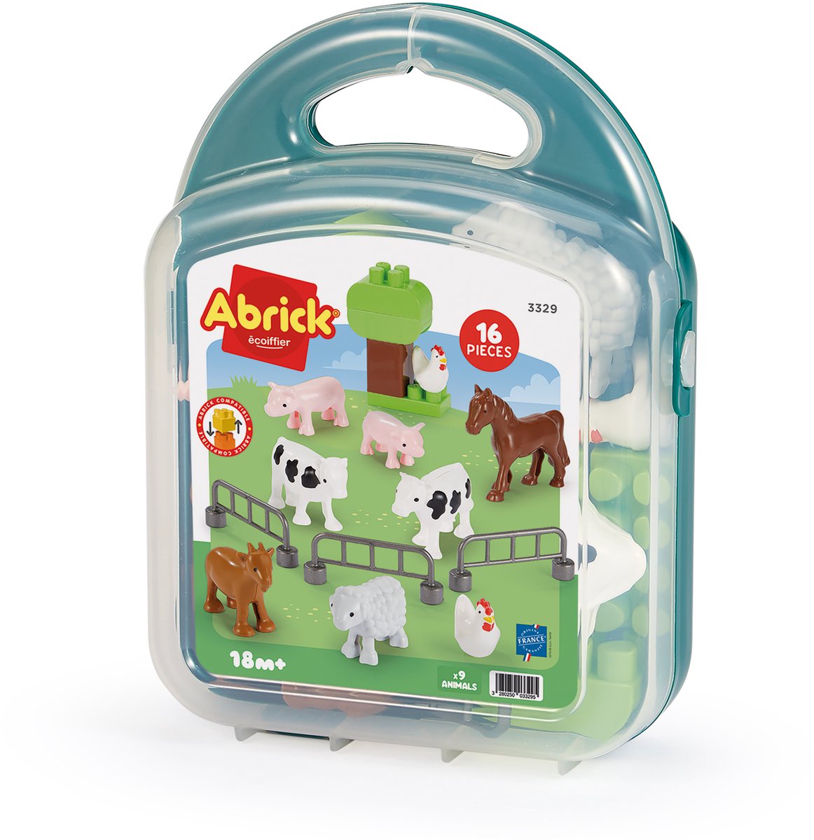 Abrick boerderij speelset koffer - bouwset met dieren en accessoires.