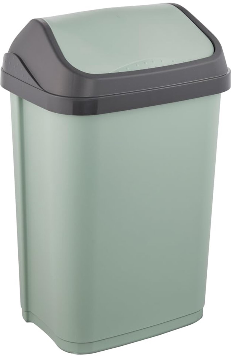 Prullenbak met Zwaaideksel 25 Liter - Scandinavisch Groen - Handig en Modern Afvalbak