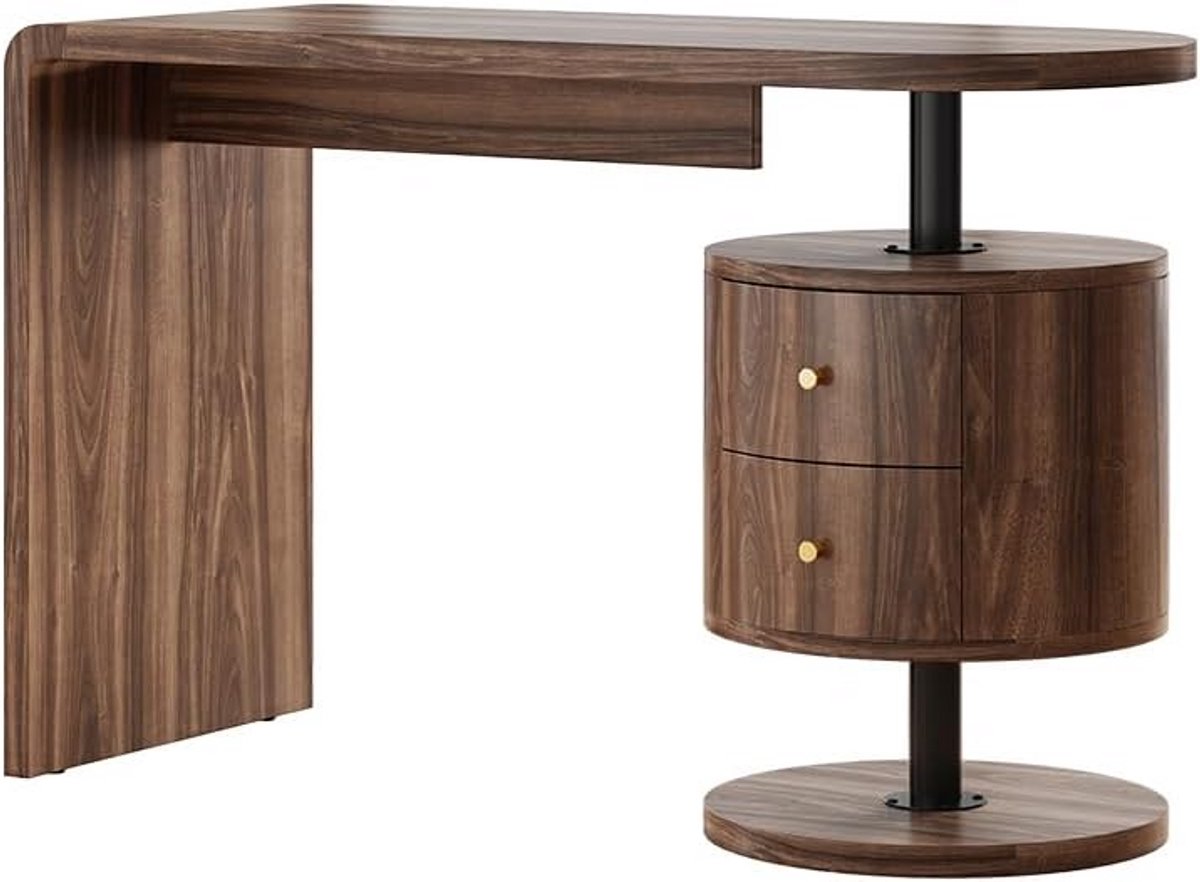 Bureau met 2 Lades en Rustiek Eiken Afwerking