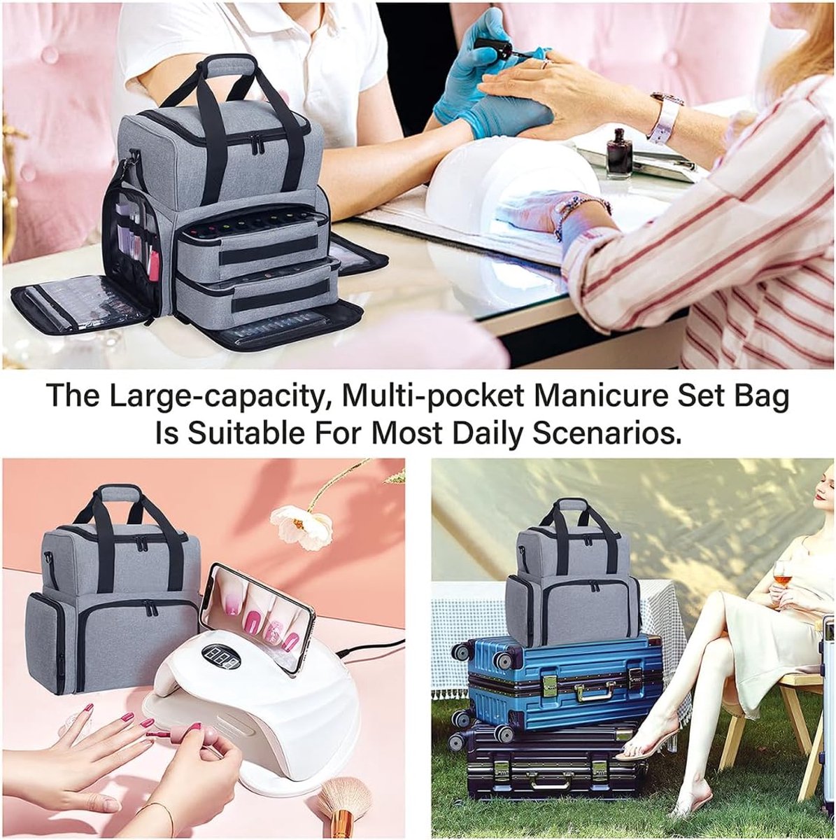 Grote Nagellak Opbergdoos voor 80 Flessen - Stofdichte Nail Art Accessoires Organizer