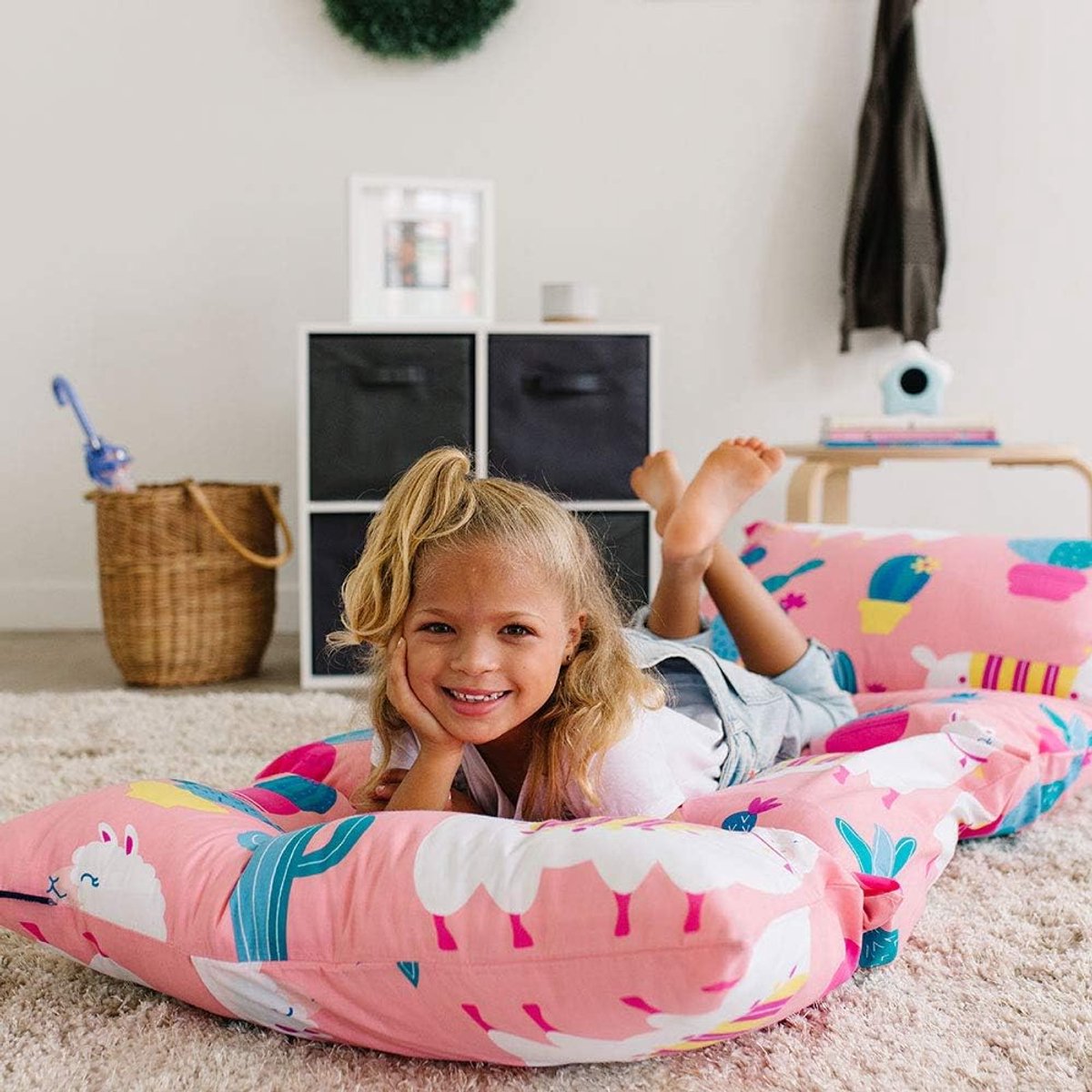 Groot Kinderkussen/Ligstoel voor Jongens en Meisjes voor Pyjamafeestjes en Dutjes