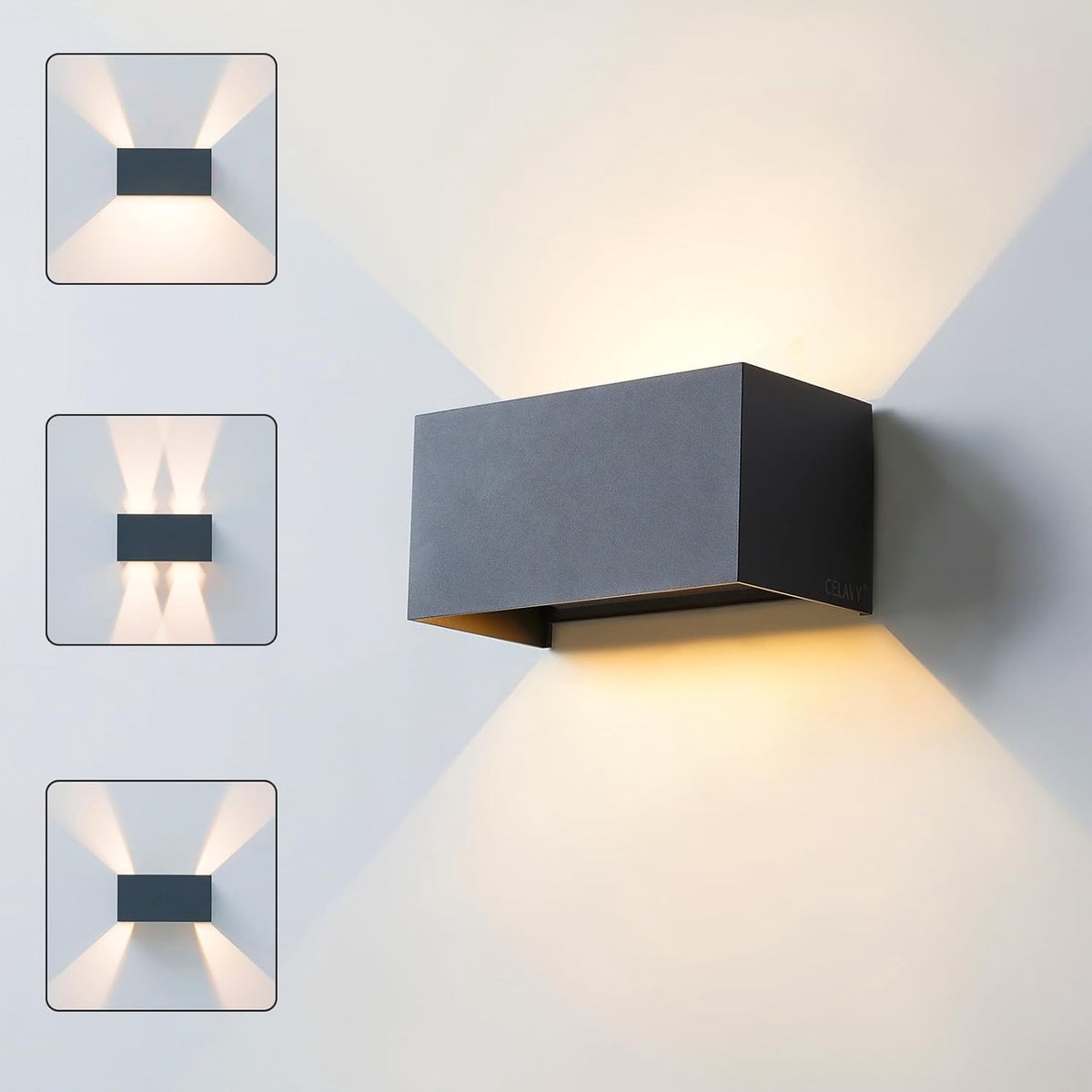 Moderne UP/DOWN LED Wandlamp - Waterdicht (IP65) voor Binnen & Buiten - Donkergrijs