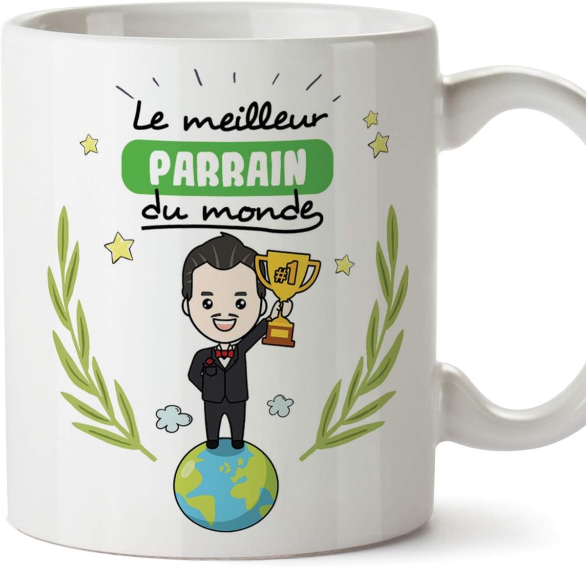 Keramische Koffiemok met Franse Tekst - Cadeau voor Peetvader