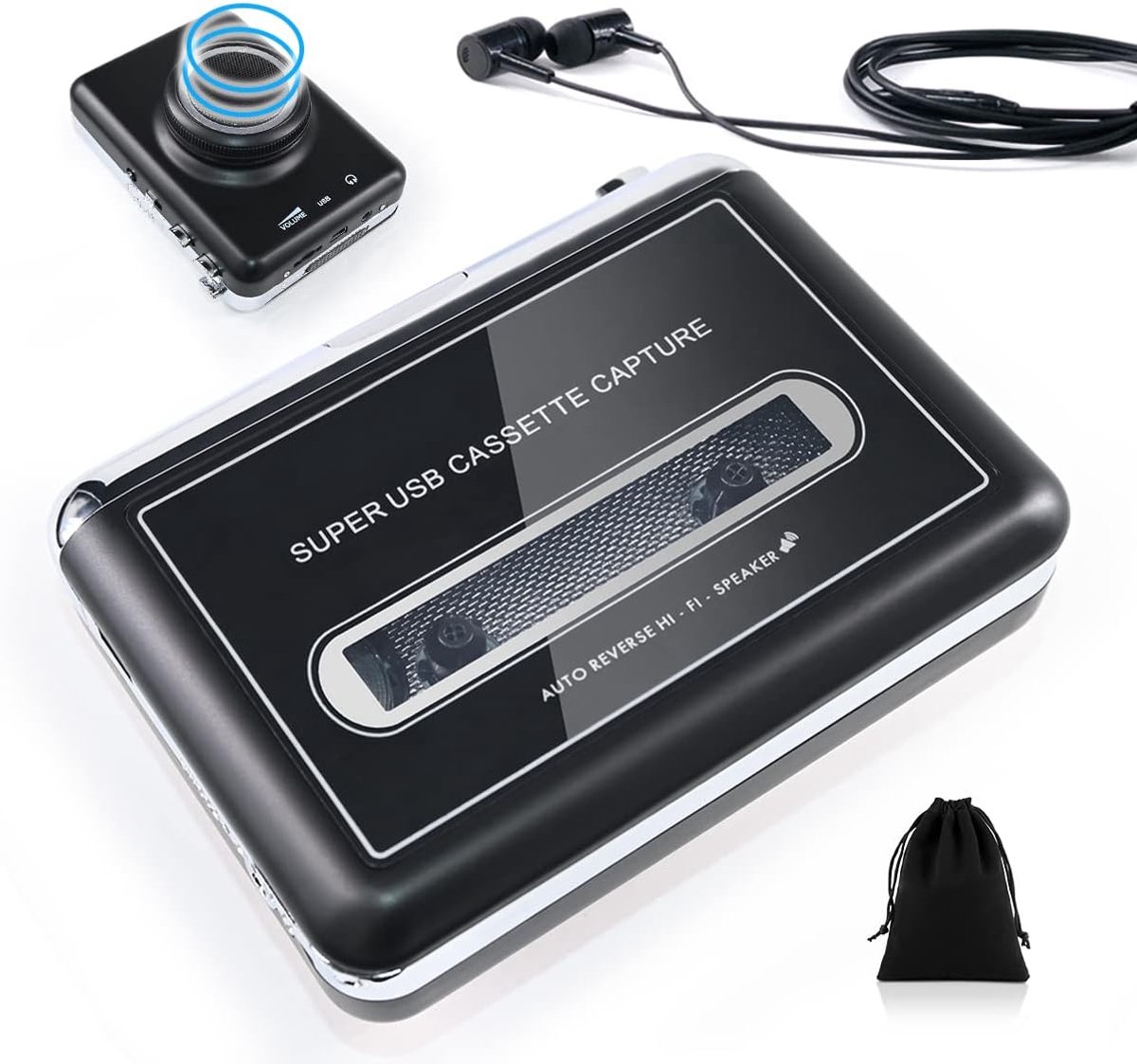 Draagbare Cassettespeler met USB naar MP3 Converter en Afneembare Speaker