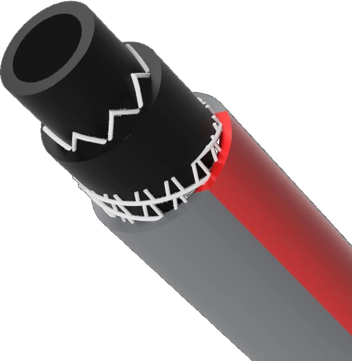 Professionele Tuinslang 3/4 Inch (19mm) - 30 Meter Grijs/Rood - Vormvast en Knikvrij