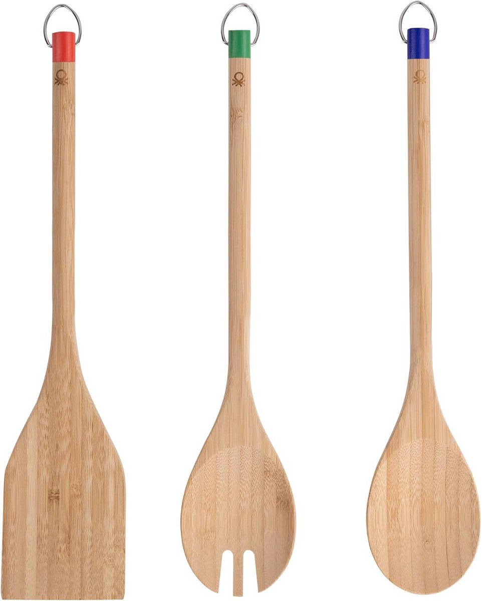 Set van 3 Keukenhulpjes van Bamboe - Duurzaam Houten Keukengerei