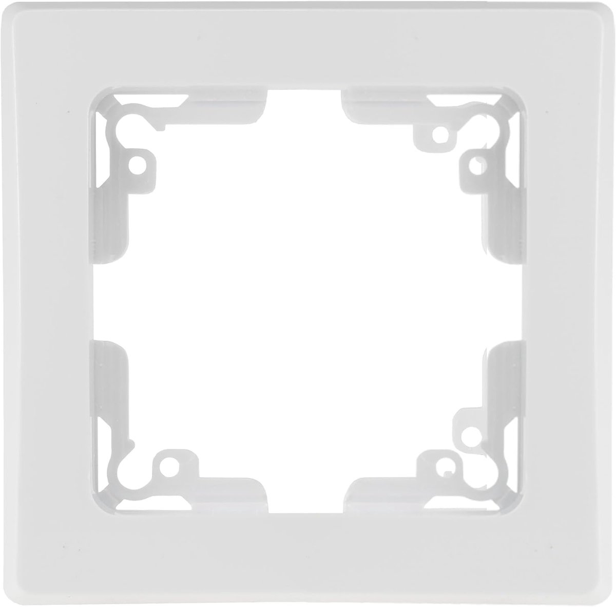 Enkel Frame - Afdekraam - Inbouw Montage - Krasvast Ontwerp - 8x8cm - Wit
