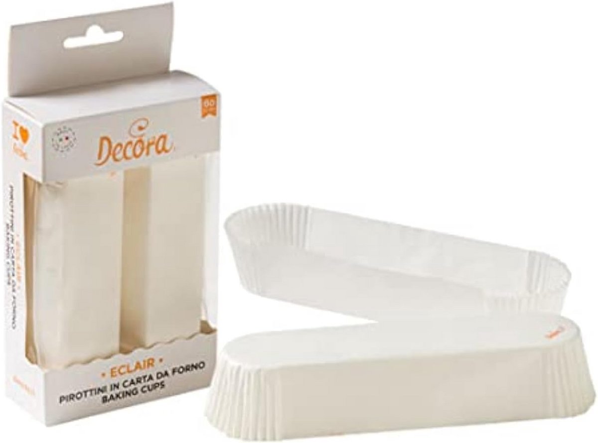 Set van 60 Witte Porseleinen Ovenschaaltjes voor Eclairs en Gebak
