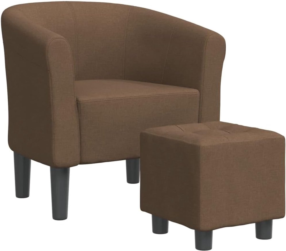 Loungefauteuil met Voetenbankje en Rugleuning - Comfortabele Stof Relaxstoel