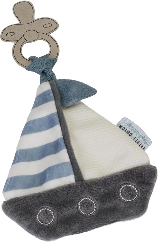 Knuffeldoek en Fopspeenkoord Matrozen Blauw Wit - Zacht Knuffelbeestje voor Baby — afbeelding 3