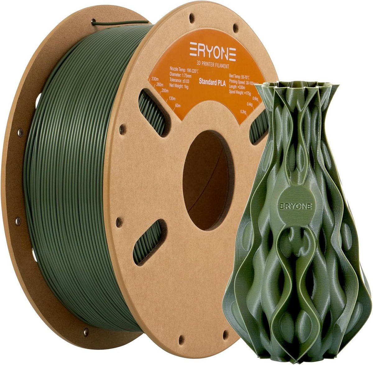3D Printer Filament - PLA Spoel - Modelbouw - Hoge Precisie - 175 mm - Leger Groen