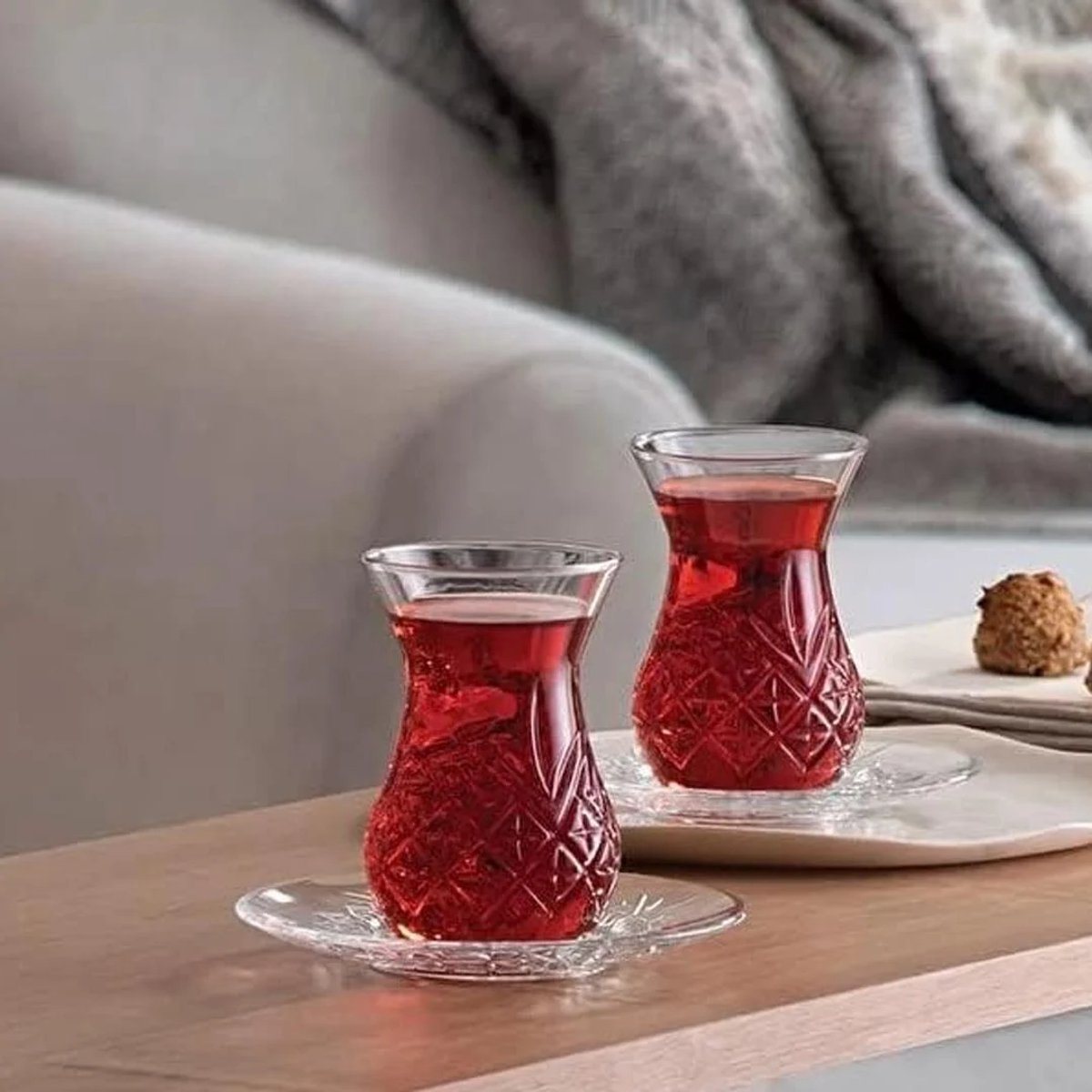 Pasabahce - theeglazen set - Timeless - 12-delig - transparant - 155 ml - met onderzetters
