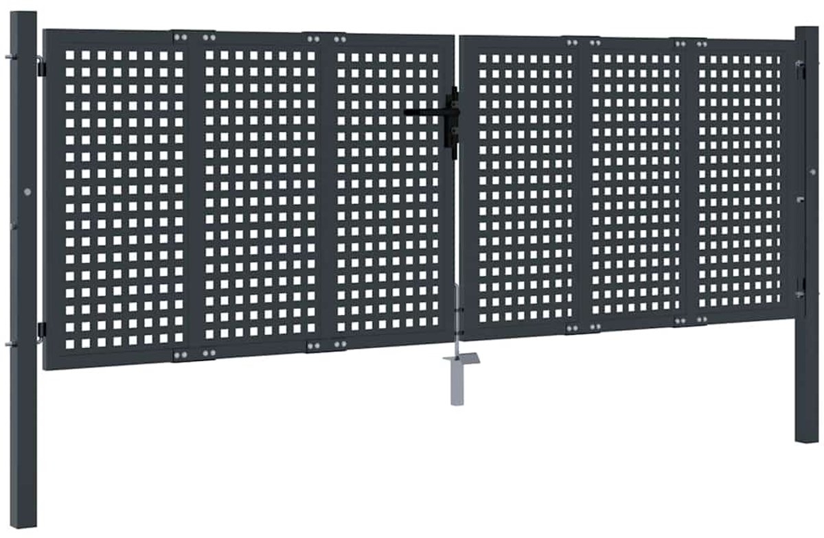 vidaXL - Tuinpoort - Antraciet - 300x75 - cm - Staal