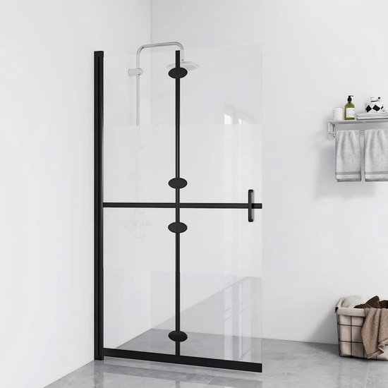 vidaXL - Inloopdouchewand - inklapbaar - 100x190 - cm - ESG-glas - halfmat