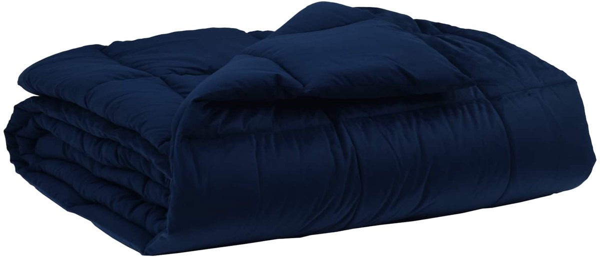 vidaXL - Volledig - Jaar - Dekbed - Donkerblauw - 135 - x - 200 - cm - Microvezel