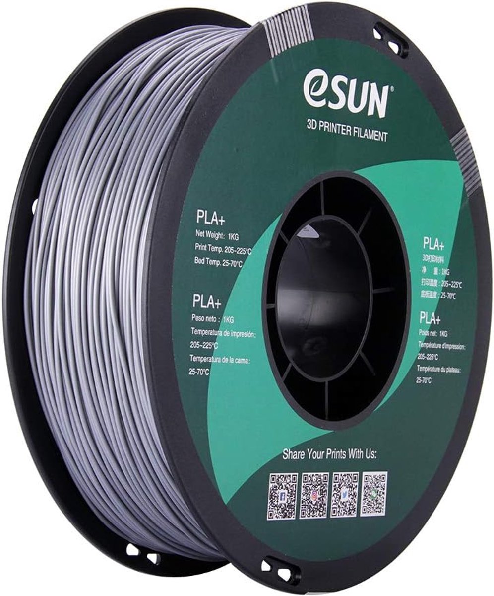 3D Printer Filament - PLA Plus Materiaal - Modelbouw Projecten - Hoge Nauwkeurigheid +/- 0.03mm - 1kg 1.75mm - Zilver