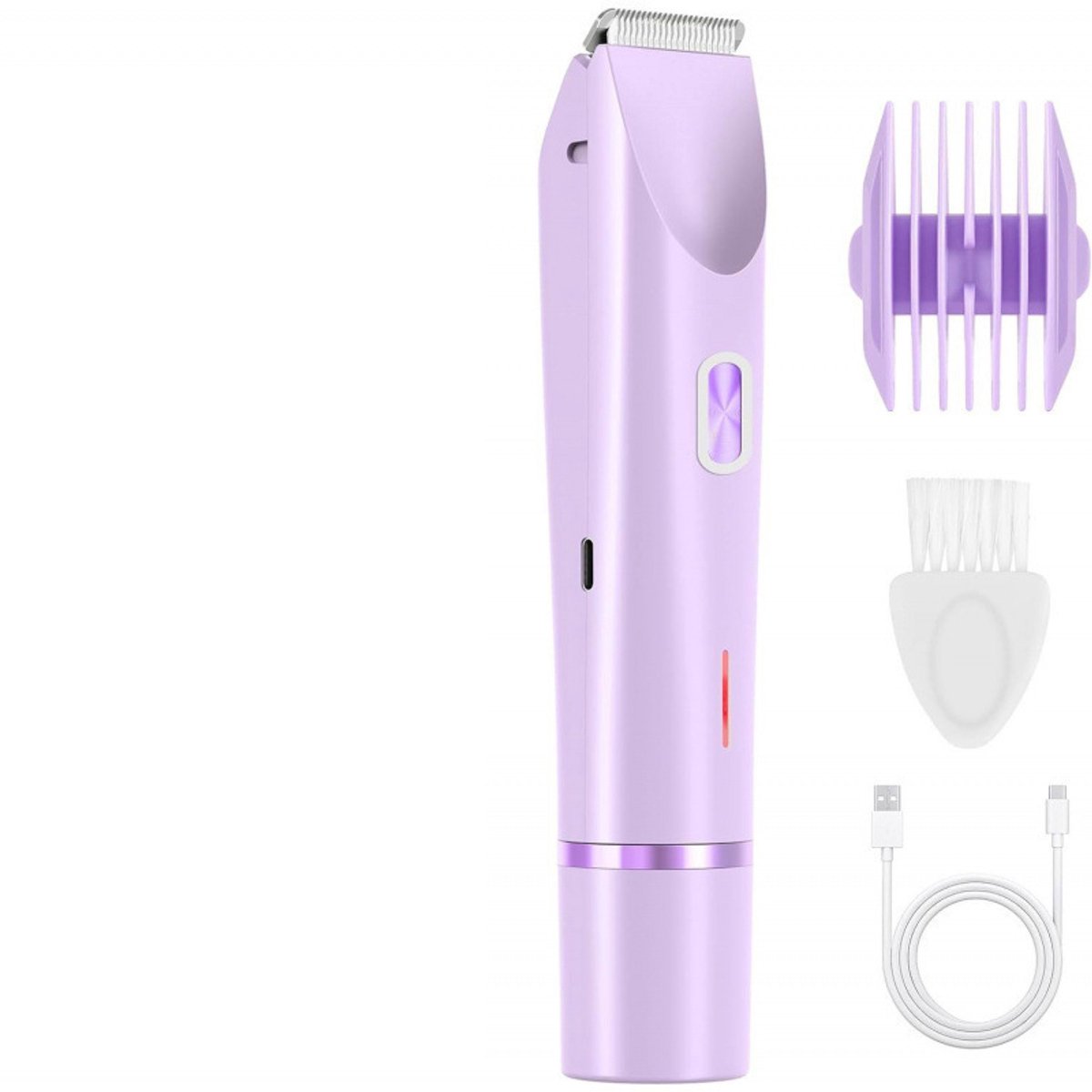 Bikini trimmer, bikinischeerapparaat, 2-in-1 elektrisch scheerapparaat voor dames (paars)