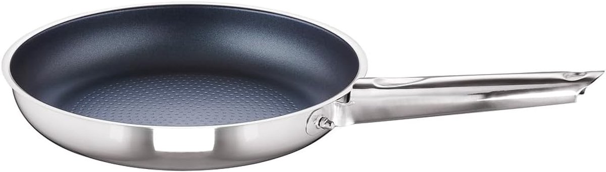 Grote Braadpan 26 cm RVS met Deksel - Inox Stoofpan voor Oven en Fornuis