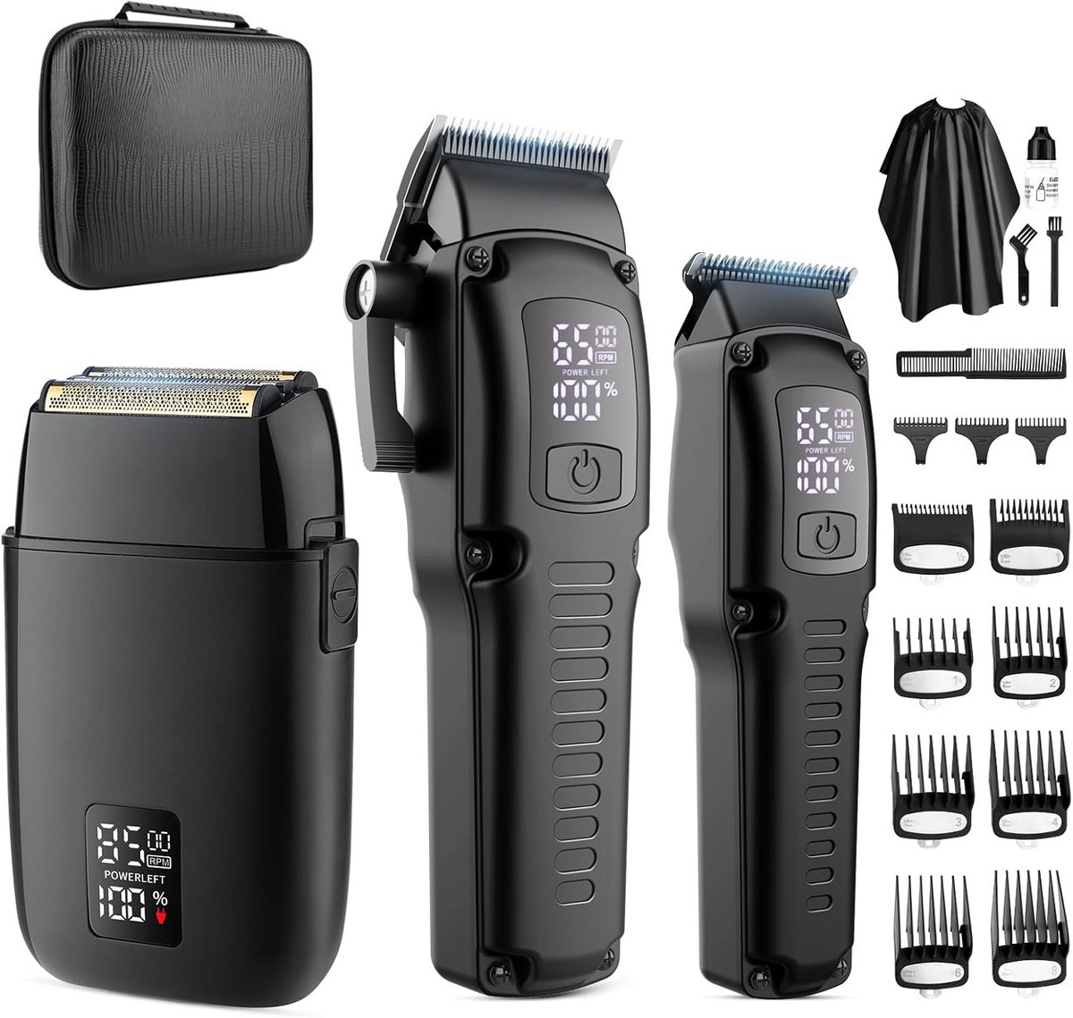 Draadloze Professionele Haar Trimmer en Tondeuse Set voor Mannen met Precisie T-Blade