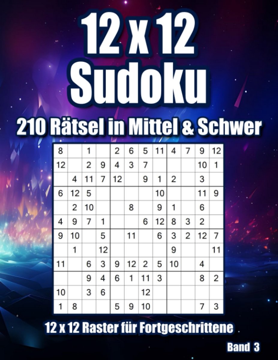 Sudoku Puzzelboek - Hersenkrakers Logica - Mentale Training - 12x12 Raster - DIN A4 Formaat