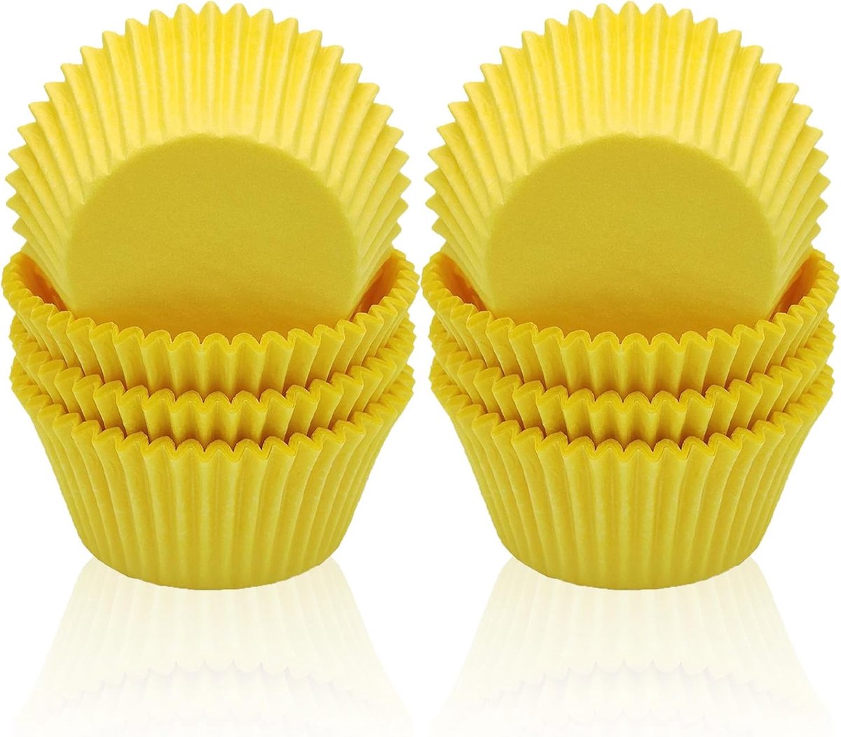 200 Stuks Mini Gele Cupcakevormpjes en Muffin Bakvormpjes voor Feesten