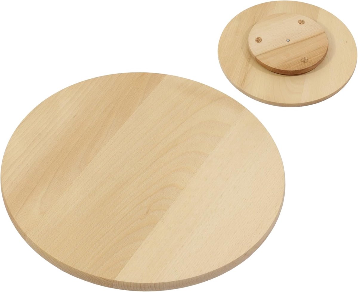 Ronde Houten Draaiplateau voor Serveren Pizza en Kaas 45 cm