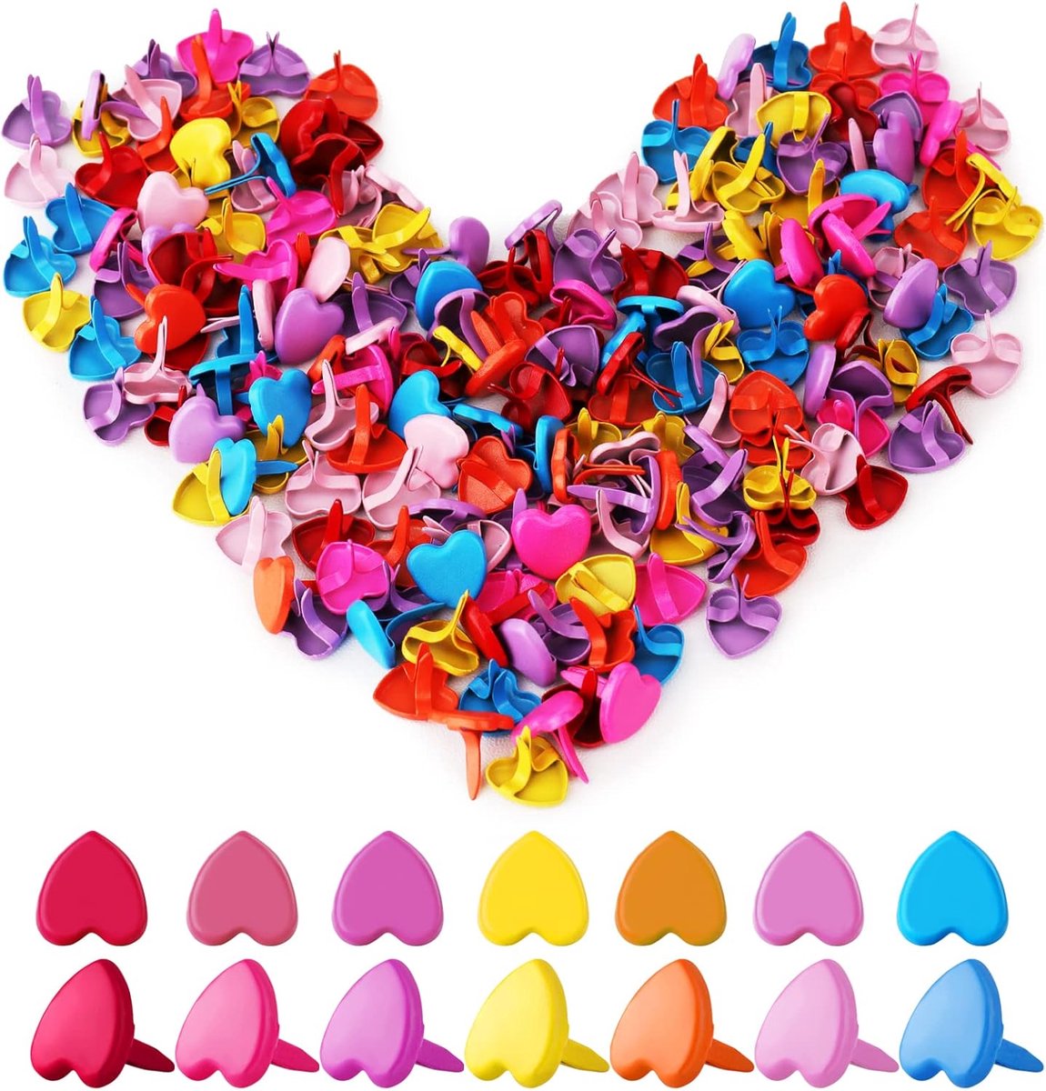 200 Stuks Hartvormige Decoratieve Klemmen voor Knutselen en Scrapbooking