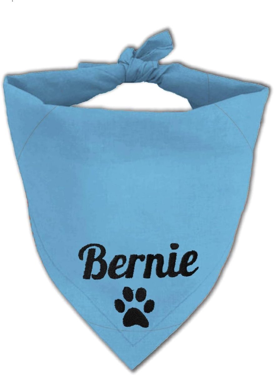Gepersonaliseerde Hondenbandana met Naam - Verstelbare Katoenen Driehoekssjaal voor Honden
