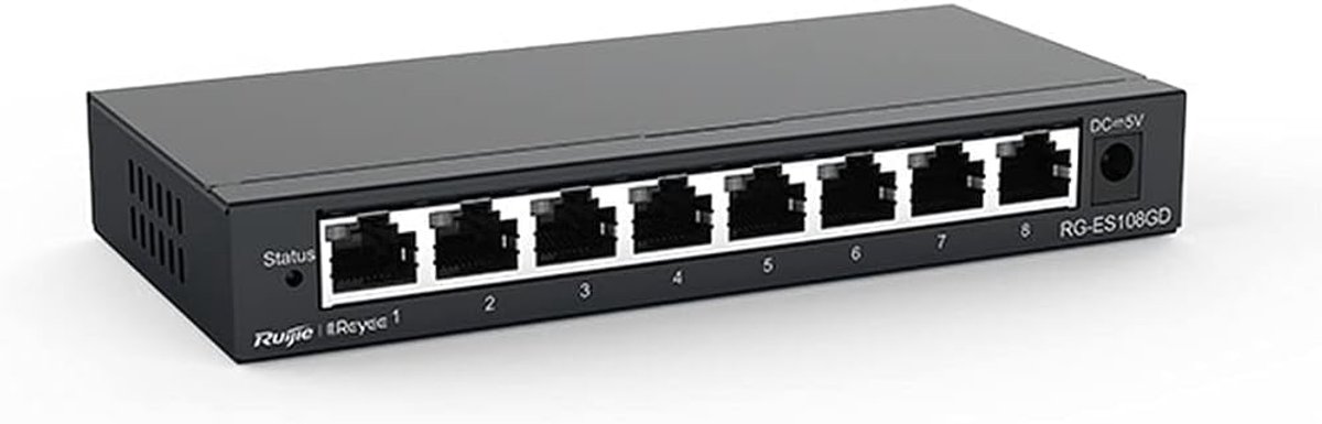 8-poorts Gigabit Desktop Switch met Stalen Behuizing