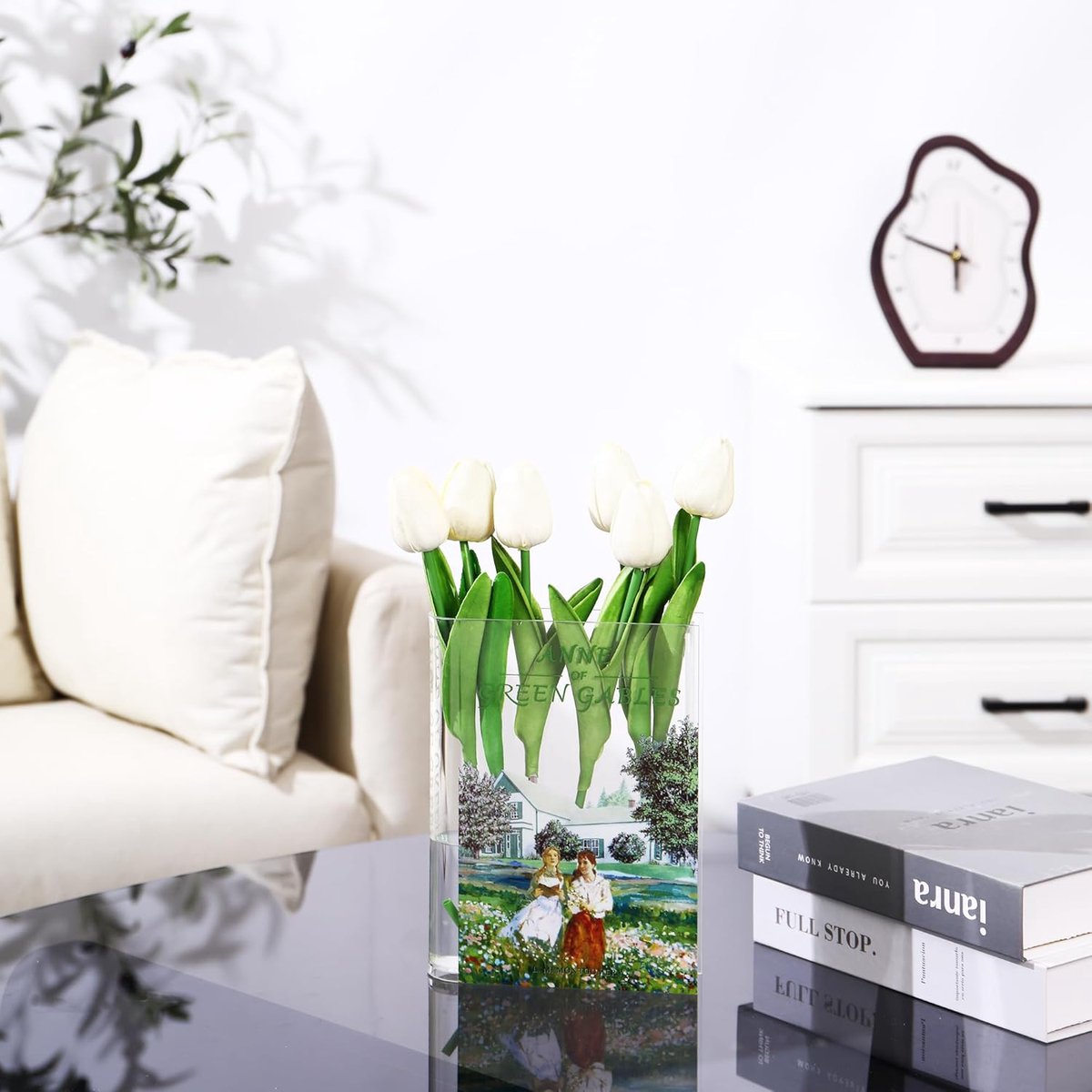 Decoratieve Boekvaas van Acryl voor Bloemen - Boekvormige Vaas voor Woonkamer en Kantoor