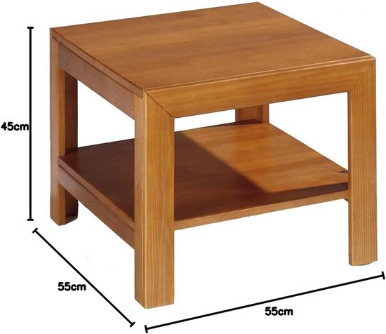 Stevige Hoektafel met Legplank - Rustieke Stijl voor Woonkamer of Slaapkamer — afbeelding 2
