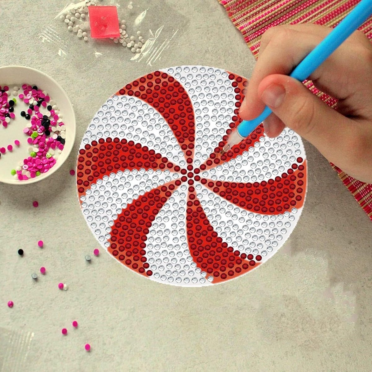 Diamond Painting Onderzetters Set met Houder, 8 Stuks Knutselpakket