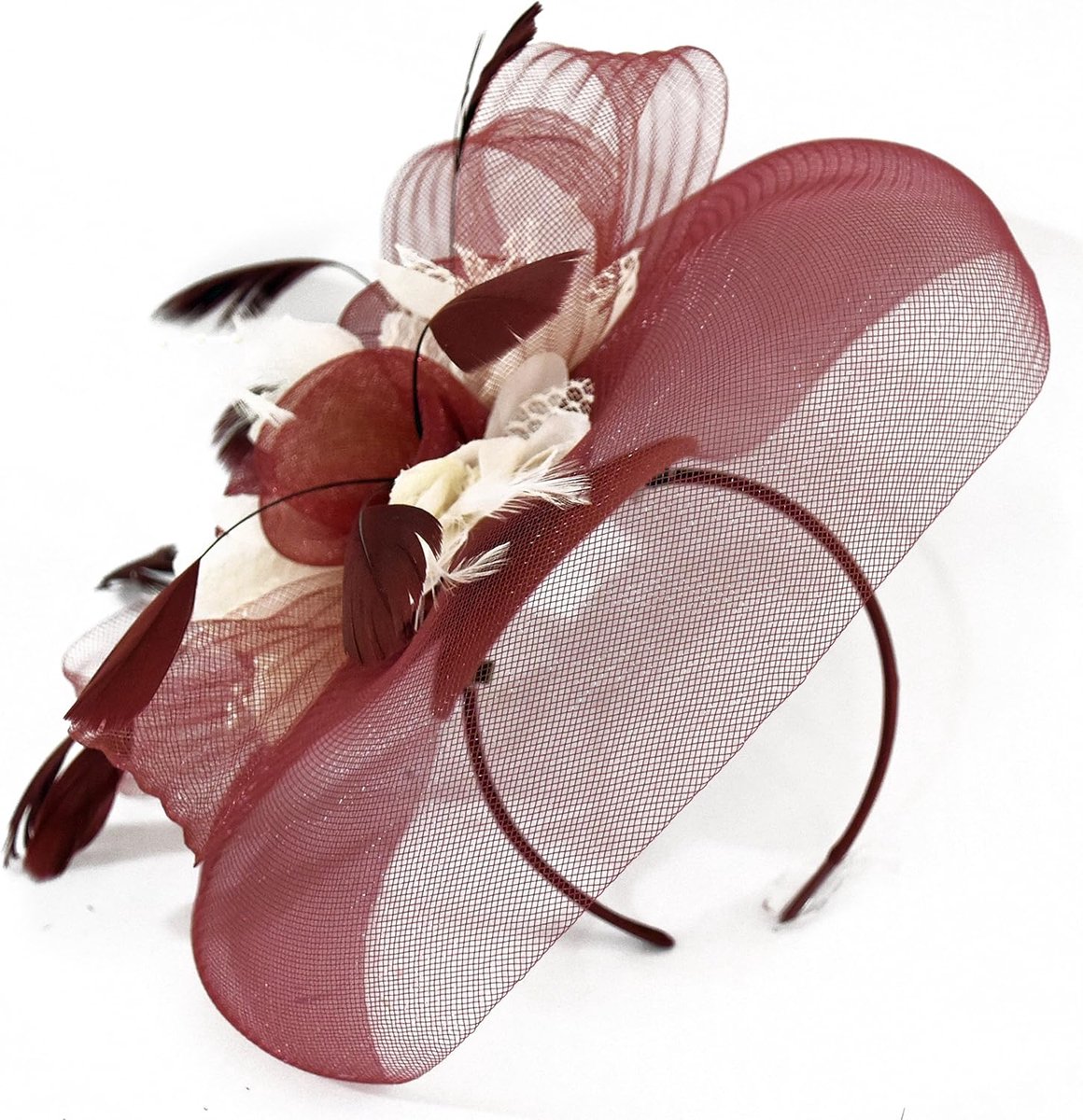 Elegante Fascinator Hoed met Bloem en Veil voor Dames Feest en Bruiloft