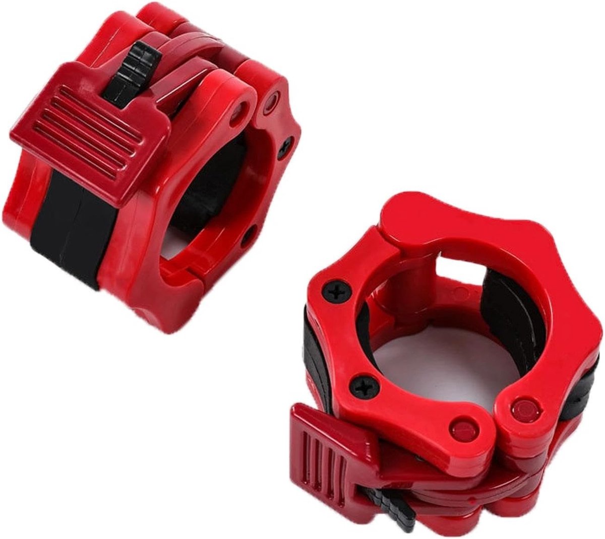 Allecto - Barbells - Quick Release - Professionele training - Rood - Gewichtheffen - Barbell Clips set van 2 - Geschikt voor sterke lifttraining - ...