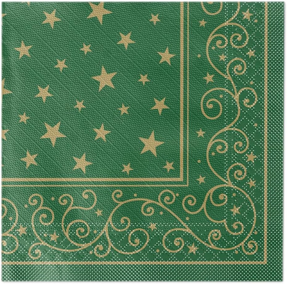 Luxe 4-laags Servetten 40x40 cm Groen Kerst 50 Stuks Horeca Kwaliteit