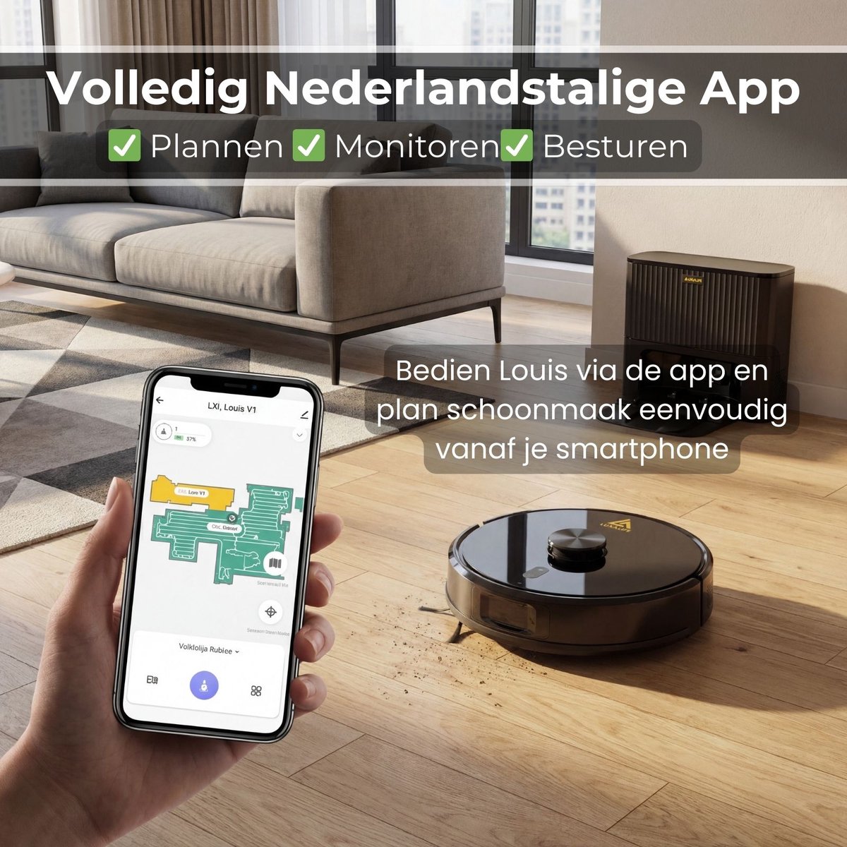 LuxaLife Louis V1 Robotstofzuiger met Dweilfunctie - afbeelding 3