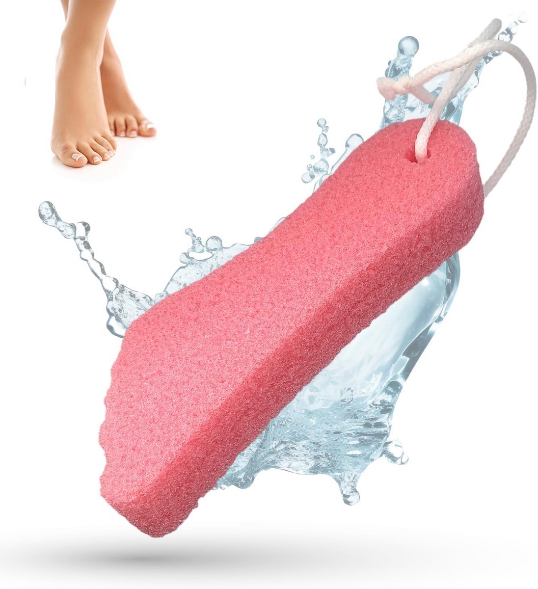 Voetvormige Puimspons voor Zachte Huid – Effectieve Pedi Scrub met Ophangkoord