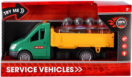Rapid Wheels Wegenbouw Auto + Licht En Geluid + Accessoires