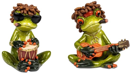 Aspinaworld Dekofigur Herbstdeko Figur Vögel mit Mütze aus Keramik 2er Set 17 cm