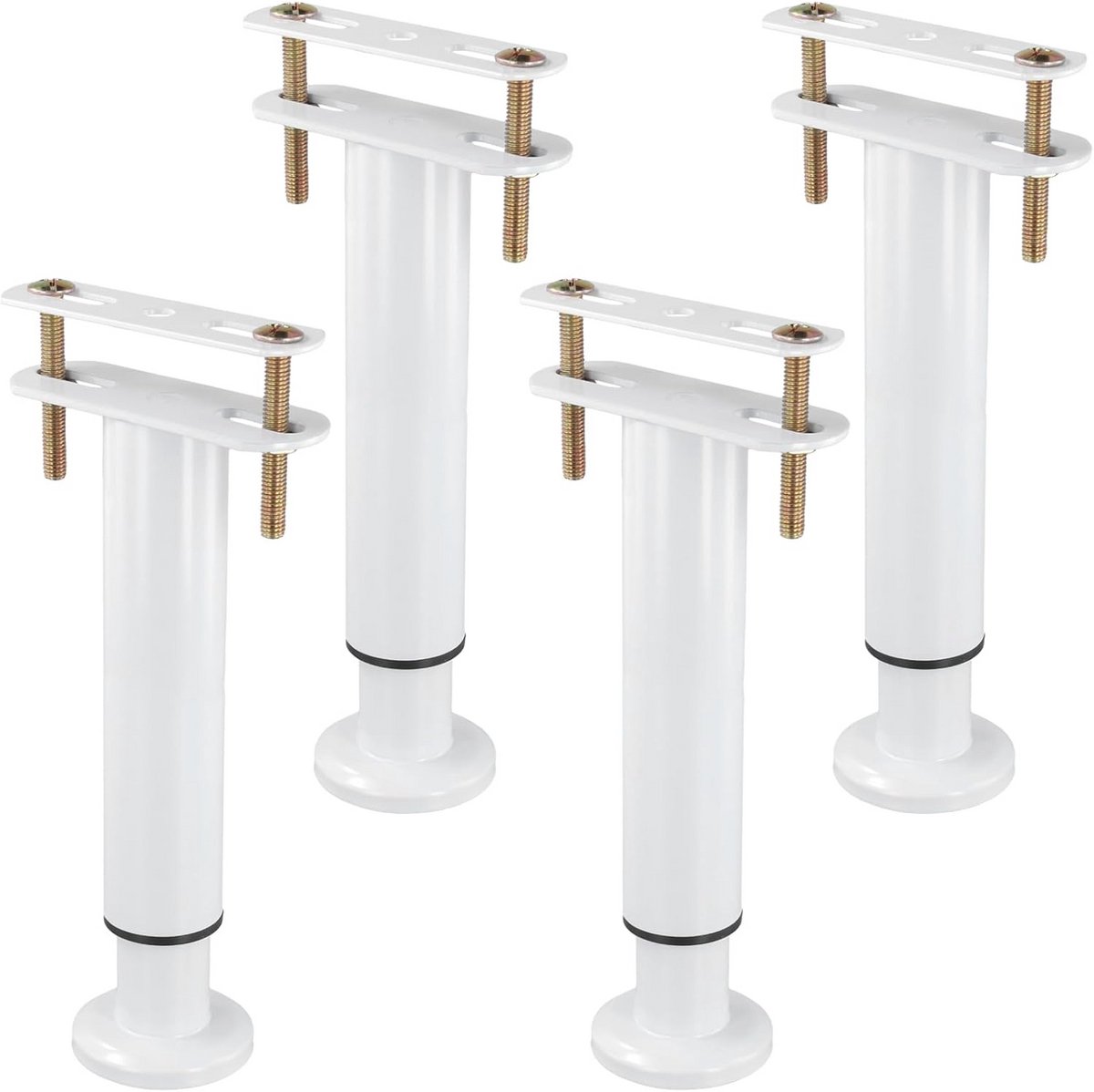 4x Verstelbare Witte Steunpoten voor Bed en Meubels 18-33 cm